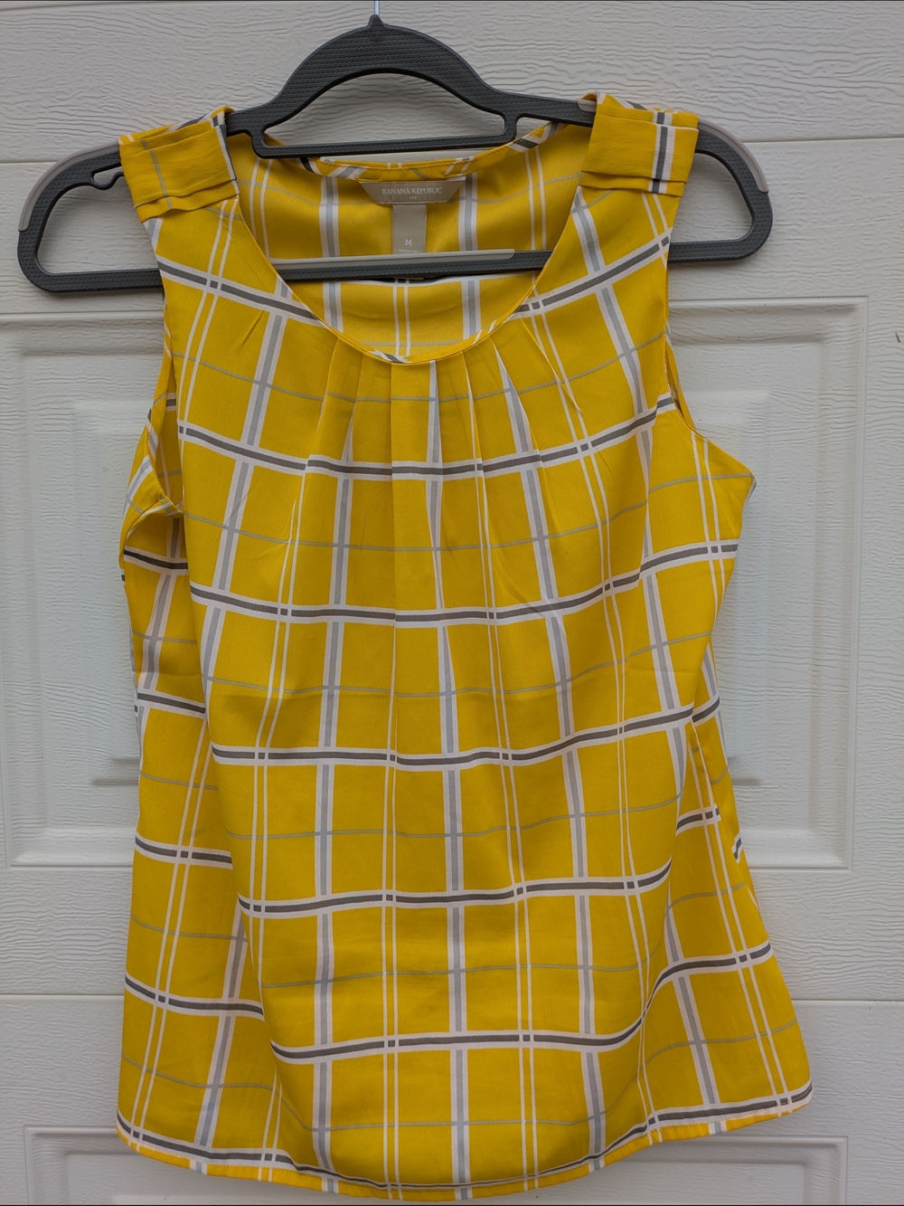 Banana Republic Yellow Plaid Sleeveless Camisole